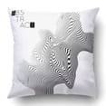 thumbnail image 1 of BOSDECO Striped Wavy Shape Optical Pattern Futuristic Isolated Pillowcase Pillow Cushion Cover 18x18 inch, 1 of 1