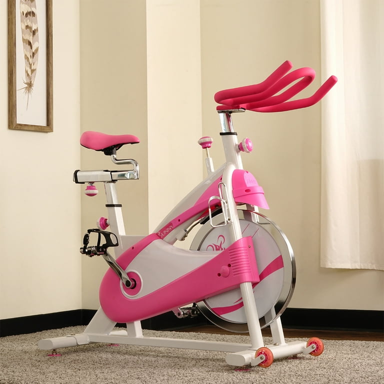 Sunny Health Fitness P8150 Pink Belt Drive Premium Indoor Cycling Trainer Exercise Bike Walmart