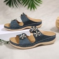 thumbnail image 6 of Bkhluea Women Wedge Slide Sandals Floral Appliqué Shoes Comfortable For Casual Home Travel Daily Outdoor Activities, 6 of 7