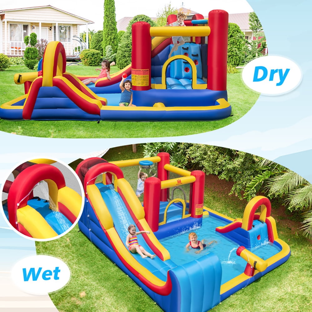 Aimee Lii 7 in 1 Outdoor Inflatable Bounce House with Water Slides and Splash Pools without Blower, Kids Bounce House for 3-10 Aimee Lii 7 in 1 Outdoor Inflatable Bounce House with Water Slides and Splash Pools without Blower, Kids Bounce House for 3-10