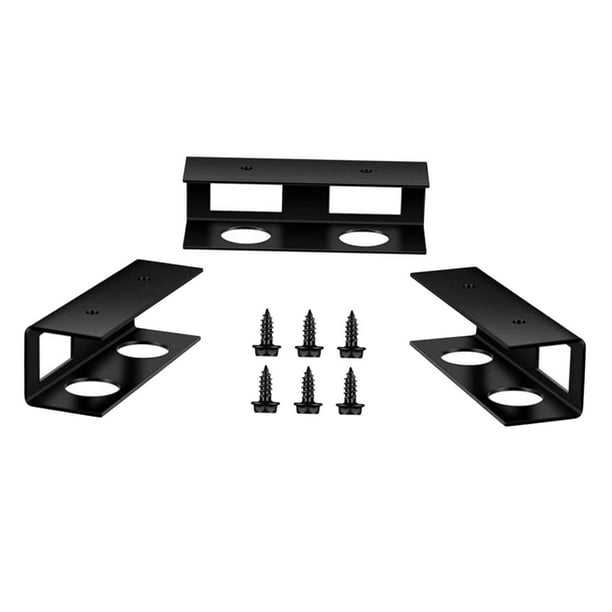 Organizador de almacenamiento para computadora portátil debajo del escritorio, 3 unidades, estante resistente con Negro