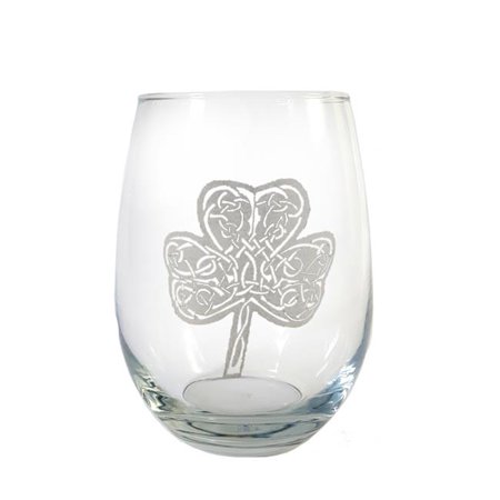 

Lyoncraft SWCL01 18 oz Celtic Clover Engraved Stemless Wine Glass