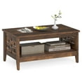 thumbnail image 1 of Costway 39.5" 2-Tier Coffee Table with Open Shelf Woven Decorations Storage for Living Room Brown, 1 of 10