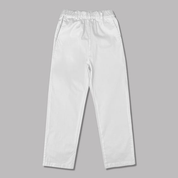 Trupants Boys Soft Pants, Boys Cotton White Solid Color, Casual Outdoor Athletic, Size 10 T for boys kids, Boys Kids