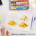 thumbnail image 2 of Zenacolor Watercolor Paint Set with 100 Colors - Water Color Pallet Adult & Kids with 3 Brush Pens - Vibrant, Neon, Pastel & Metallic Watercolor, 2 of 6