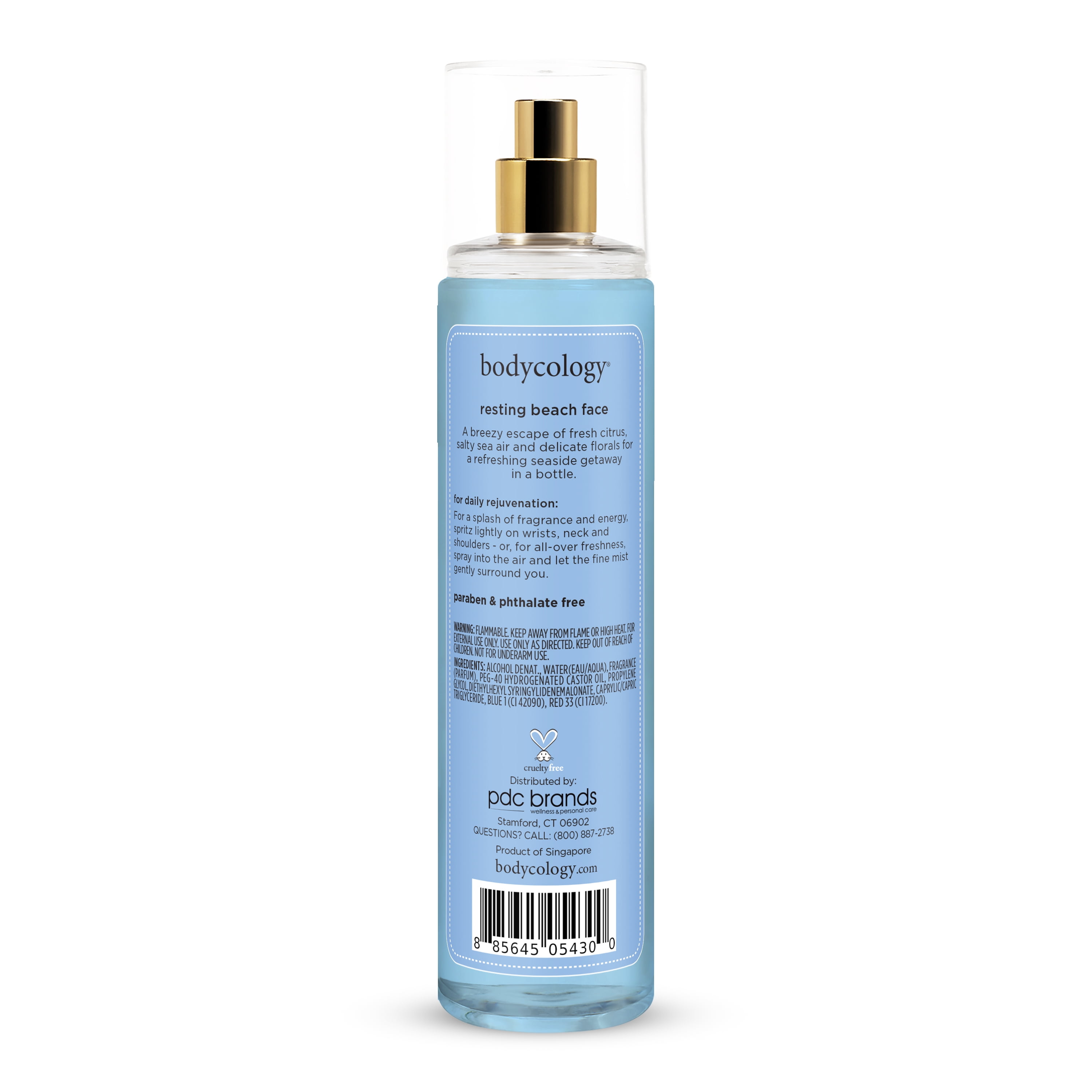 Bodycology Fragrance Body Mist, Resting Beach Face, 8 fl oz