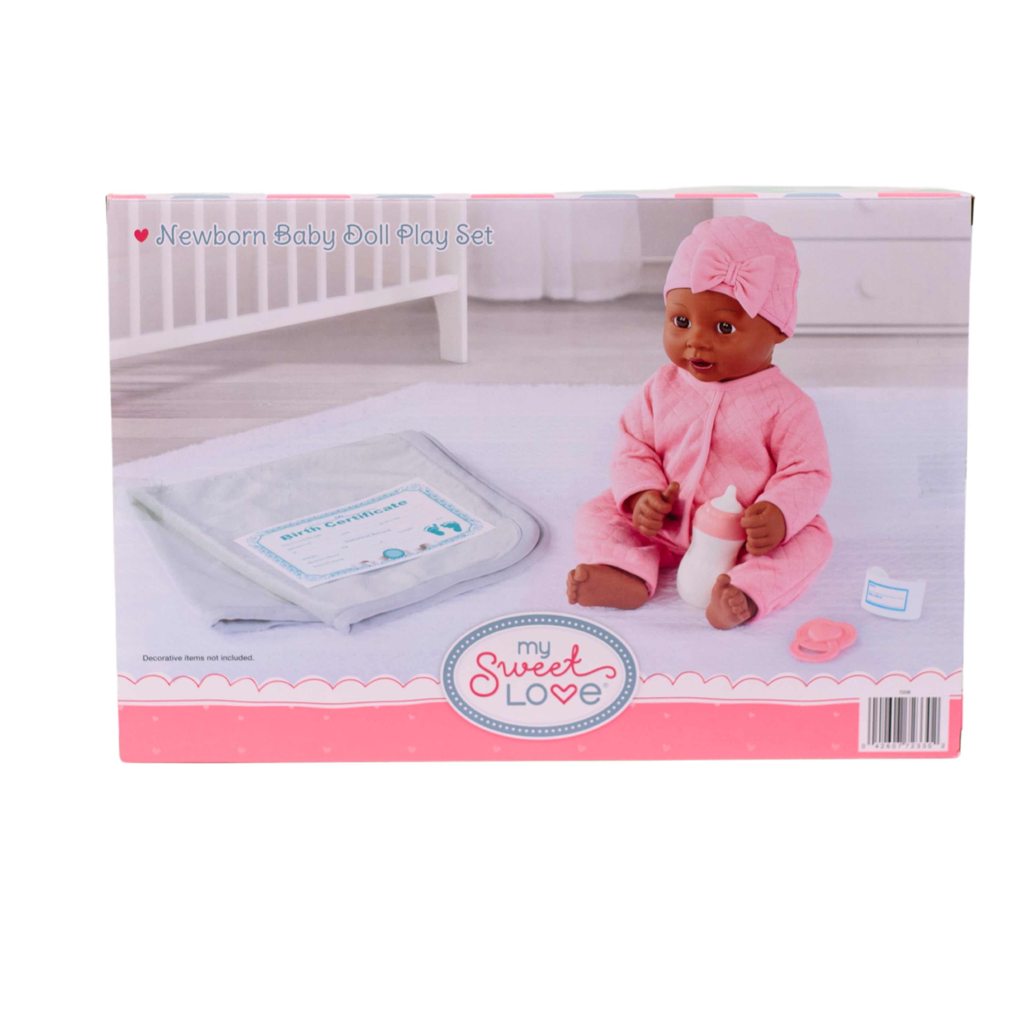 My Sweet Love Newborn Baby Doll Play Set, Rose Pink Outfit, 14-inch Doll, 8 Pieces Included
