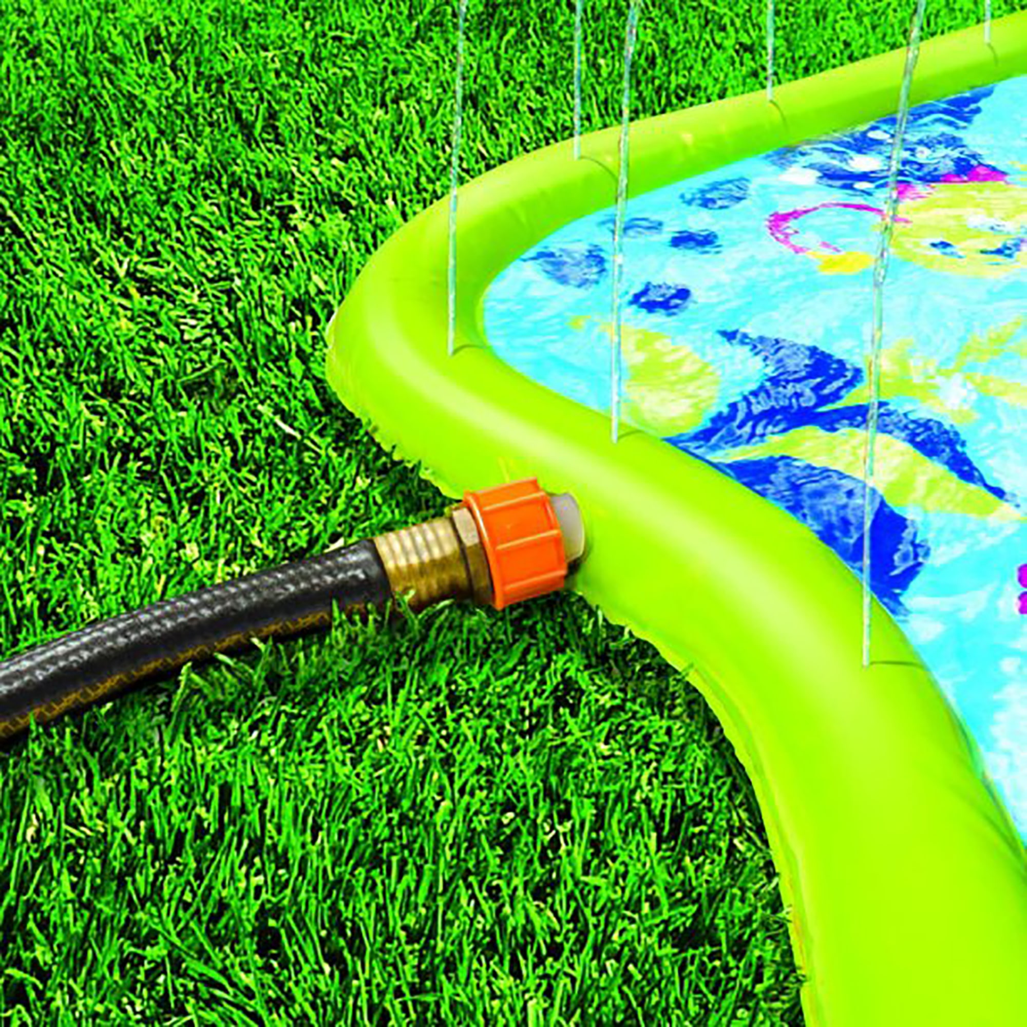 Banzai Splish Splash Water Park JR, Length: 90 in, Width: 52 in, Height: 24 in, Junior Inflatable Outdoor Backyard Water Splash Toy - image 5 of 5