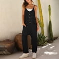 thumbnail image 1 of ICHUANYI Clearance Women Summer European And American Sling Pocket Casual Jumpsuit(Black, XL) ICHUANYI WER2023080905443, 1 of 7