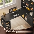 thumbnail image 6 of 59" L Shaped Standing Desk with 3 Drawers and Open Storage Shelves, Corner Computer Desk with LED Lights for Home Office, 6 of 7