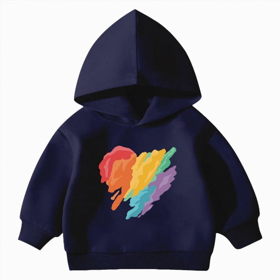 KPOPLK Boys Fashion Hoodies Kids Long Sleeve Hooded Sweatshirts Fall Winter Pullover Top Navy Size 18-24 Months