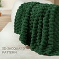 thumbnail image 3 of Whale Flotilla 50"x60" Throw Blanket for Couch with Expanded 3D-Jacquard Pattern, Fuzzy Soft Cozy Exquisite Blankets or All Season, Warm and Fluffy, Emerald Green, 3 of 10