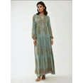 thumbnail image 5 of Printed Viscon Maxi Dress with Shirt Collar, 5 of 7