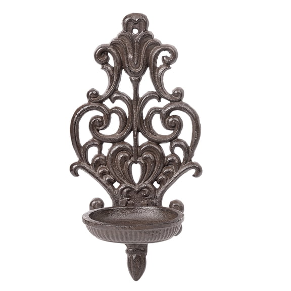 Sungmor Cast Iron Wall Candle Sconce,Ornate Scrollwork Design Tealight Stand,Rustic Wall-Mounted Decorative Sconce for Home,Bedroom,Farmhouse Decor