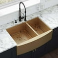 thumbnail image 3 of Ruvati 33-inch 60/40 Double Bowl Apron-Front Farmhouse Kitchen Sink, 3 of 9