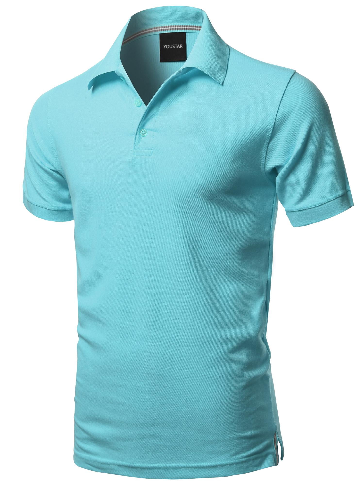 FashionOutfit Men's Solid Short Sleeves Basic Side Slit Polo Shirt