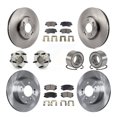 thumbnail image 1 of Transit Auto Front Rear Wheel Hub Bearings Assembly Disc Brake Rotors and Semi-Metallic Pads Kit (10Pc) for Car Hyundai Sonata - Left Right Side (Driver Passenger) KBB-106212, 1 of 10