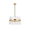 thumbnail image 5 of Serephina 20 inch crystal round pendant light in satin gold, 5 of 7