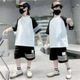 thumbnail image 3 of Kids Toddler Boys Shorts Set Tracksuit Short Sleeved T Shirt Shirt With Short Two Piece Clothes Set Summer Outfits,Size 9 Years 10 Years, 3 of 6