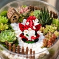 thumbnail image 6 of Kmonabie Resin Garden Gnome Ornament Set, 3 Miniature Fairy Gnome Statues with Insect Floral Details, Small Tabletop Planter Decor for Indoor Outdoor Fairy Garden Scene, Red, 6 of 7