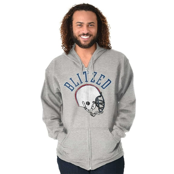 Blitzed Helmet Football Sport Zip Up Hoodie Men's Women's Brisco Brands X