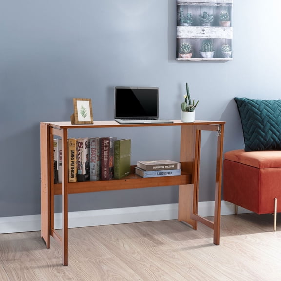 Folding Desk, Computer Desk with Bookshelf, Writing Desk for Student Office Used In Bedrooms, Living Rooms