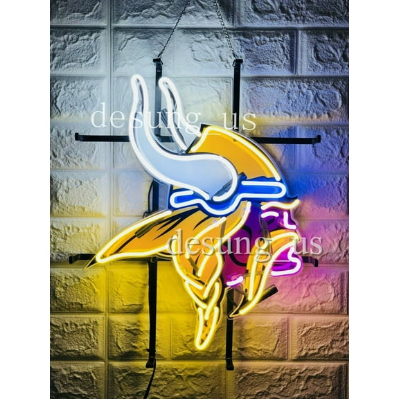 Queen Sense 20"x16" Minnesota Sports Team Viking Neon Sign HD Vivid Printing Handmade Artwork Neon Light 120MVVVD