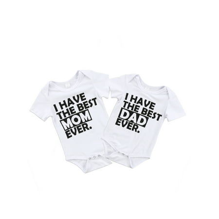 Dewadbow Best Daddy Mommy Newborn Infant Baby Boys Girls Romper Bodysuit Clothes (Best Place For Baby Clothes)
