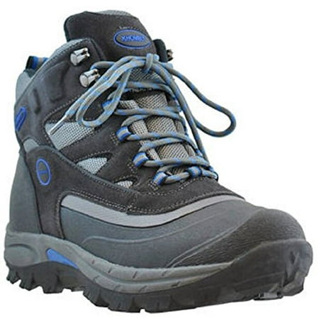 Khombu Men's Fleet Hiker Terrain Weather Rated Winter Boots Snow Grey/Blue (13