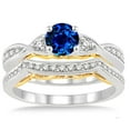 thumbnail image 2 of 1.25 Carat Sapphire and Diamond two tone bridal setround cut diamond on 10k White Gold, 2 of 3