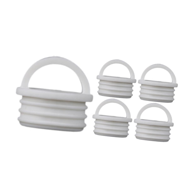 5 tapones para cubo de fregona con anilla de tiro, prácticos y profesionales, de silicona. 33x32mm
