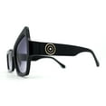 thumbnail image 5 of Womens Asymmetrical Raised Eyebrow Fun Diva Plastic Rectangle Sunglasses Black Smoke, 5 of 5