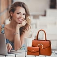 thumbnail image 4 of Huhudde Stylish 2pcs Handbag Set for Women Large Capacity Shoulder Purse PU Leather Crossbody Bag Top Handle Purses, 4 of 20
