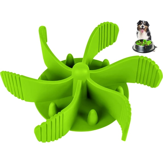 Slow Feeder Dog Bowls Insert, Cuttable Dog Slow Feeder with Suctions, Slow Eating Feeder Insert for Large Small Breed, Medium Size Dogs, Anti-gulping Cat Slow Feeder (Green)