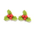 thumbnail image 2 of 50pcs Resin Cabochons Christmas Theme Holly Leaves Yellow Green 21x26x8.5mm, 2 of 3