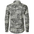 thumbnail image 3 of CONZONE Mens 70S Disco Buttons Down Shirts Long Sleeve Hippie Shirts for Men Trendy Floral Graphic Lapel Soft Lightweight Tops, 3 of 8