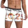 thumbnail image 2 of Cauagu 2025 New Year'S Print Boxer Briefs for Men,Comfortable Breathable Men's Underwear Moisture Wicking Underpants -X-Large, 2 of 8
