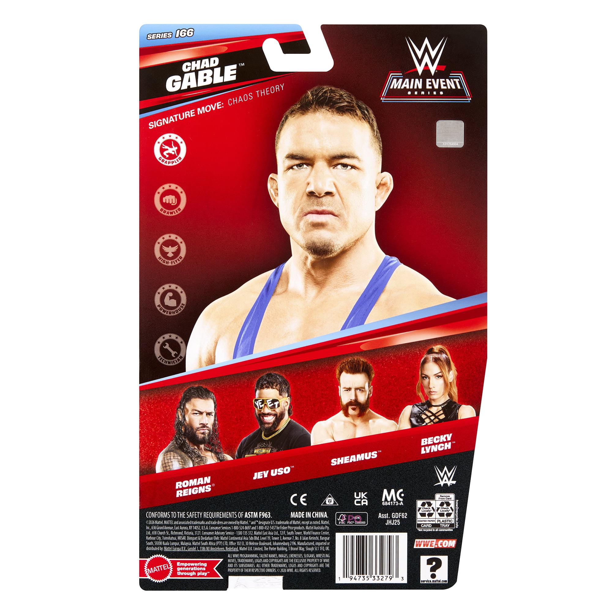 Chad Gable - WWE Main Event 166 Mattel WWE Toy Wrestling Action Figure