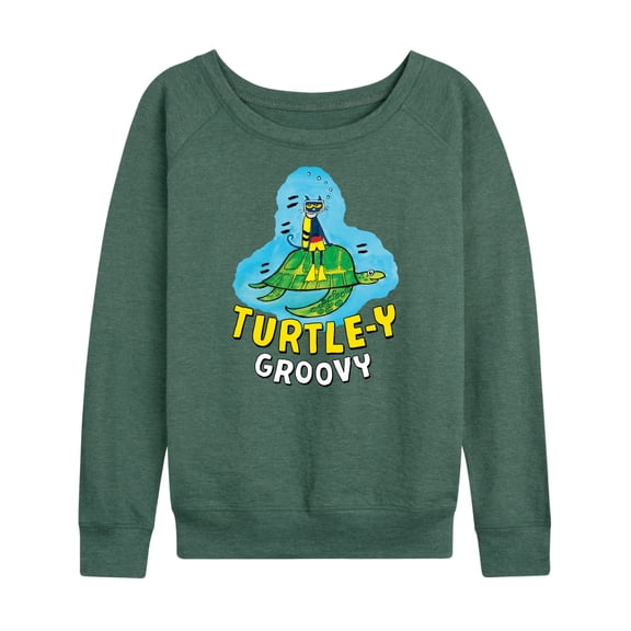 Pete The Cat - Turtle-y Groovy - Women's Lightweight French Terry Long Sleeve Shirt