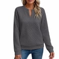thumbnail image 1 of Women's Sweatshirts Plus Size Solid Long Sleeve Pullover Round Neck Casual Fashion Top, 1 of 5