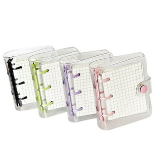5 Pack Mini Transparent 3 Ring Binder Covers With Binder Inner