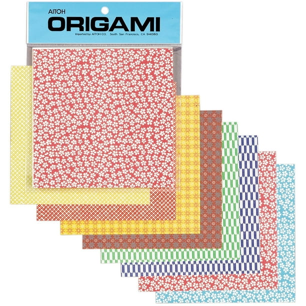Aitoh Kimono et Papier Origami d'Art Populaire, 5.875 X 5.875 Pouces, 20 Pièces