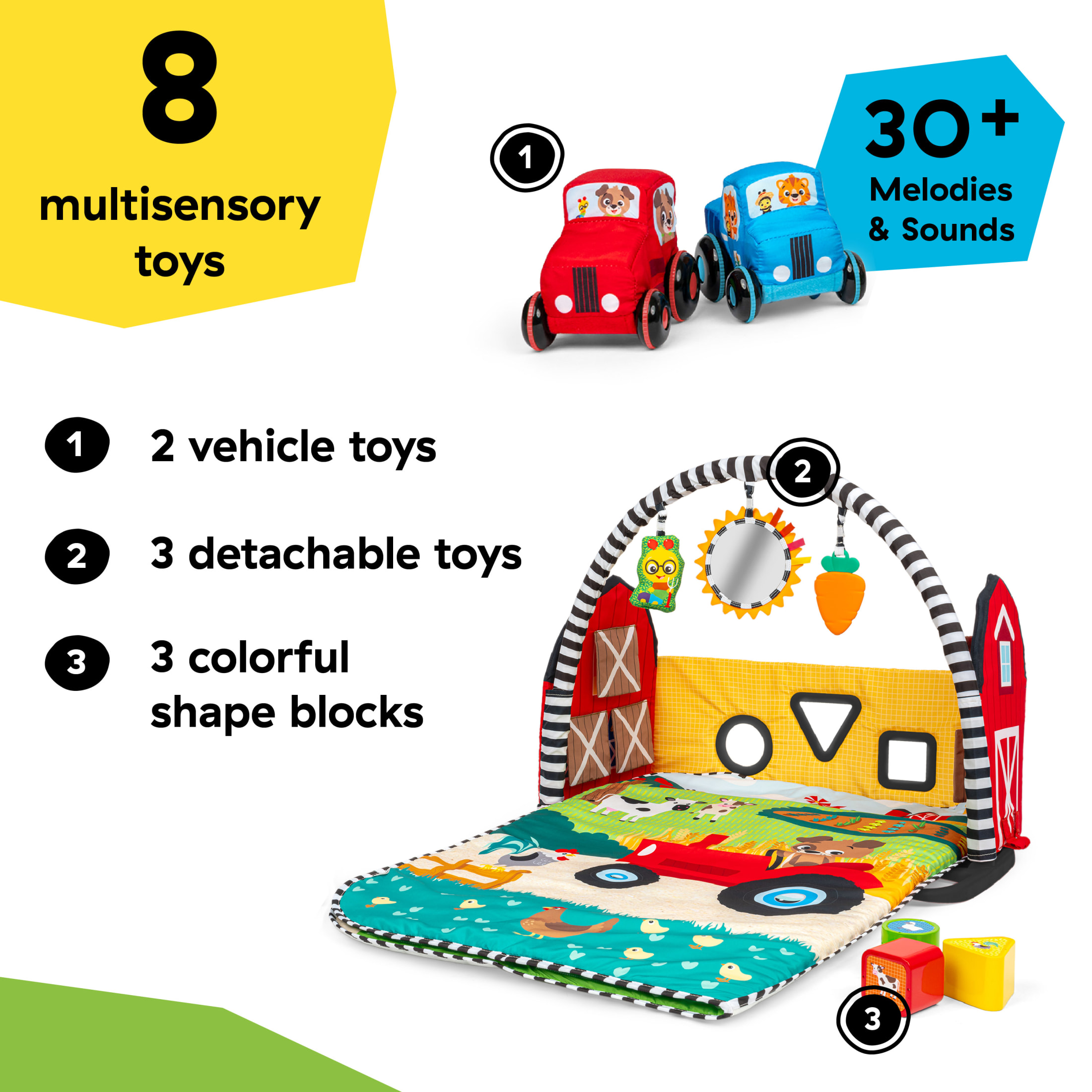 Baby Einstein Farm Explorers Busy Barnyard Grow with Me Activity Gym, Ages 0-48 Months
