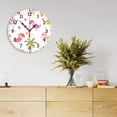 thumbnail image 2 of YladaFaie 10 Inch Silent Round Wall Clock, Flamingos Flower Non Ticking Clock for Living Room Kitchen Bedroom Office Decorative with Desktop Stand Easy to Read Home Art Decor, 2 of 7