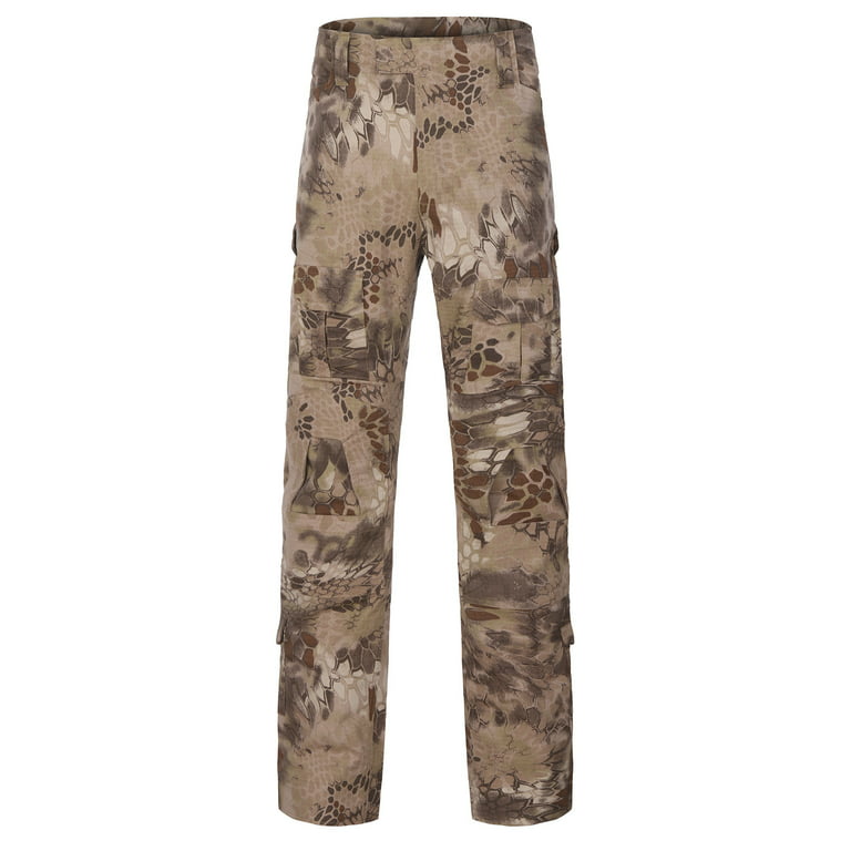 Men Tactical Pants Fashion Camouflage Cargo Pant Multi-pocket Zipper  Wear-resistant Camping Training Suit Trousers 