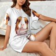 thumbnail image 6 of Womens Pajama Sets With Pocket, Cartoon Guinea Pig Lounge Sets Short Sleeve Sleepwear PJ Sets for Women, 6 of 6