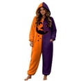 thumbnail image 3 of LILIYA Halloween ONESIE, Unisex Hooded Jumpsuit, Color Block Plush Loungewear with Front Pockets, Relaxed Fit 1-Piece Bodysuit, Cozy Holiday Sleepwear for Couples, 3 of 6