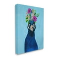 thumbnail image 3 of Stupell Industries Gerbera Forget Me Not Flowers Royal Blue Peacock Portrait , 36 x 48, Design by Coco de Paris, 3 of 7