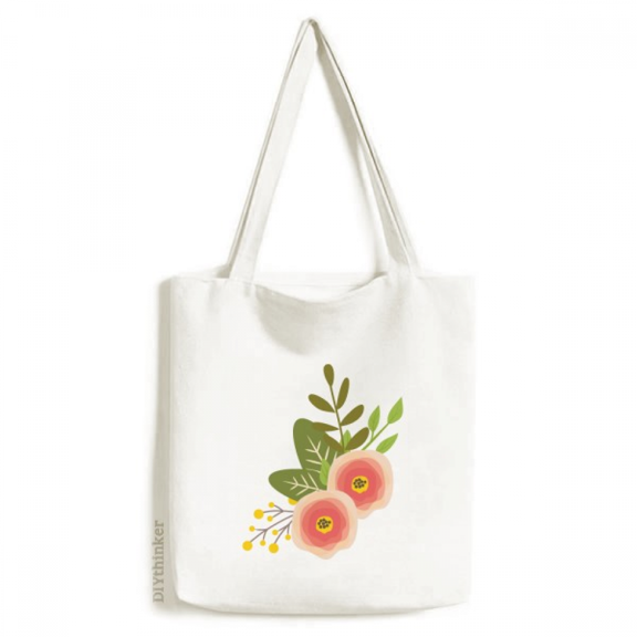 Orange Flower Cartoon Tote Canvas Bag Shopping Satchel Casual Handbag