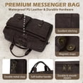 thumbnail image 4 of 16 Inch Leather Laptop Bag for Men Messenger Bag Work Computer Briefcase Vintage Satchel Shoulder Bag for Business Travel Office, 4 of 6